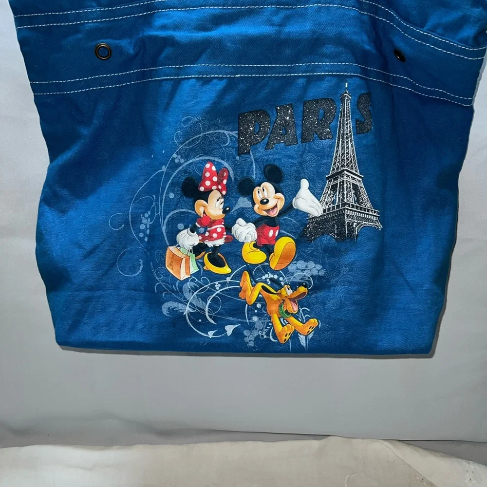 Disney‎ Blue Tote Bag With Eiffel Tower Paris Blue